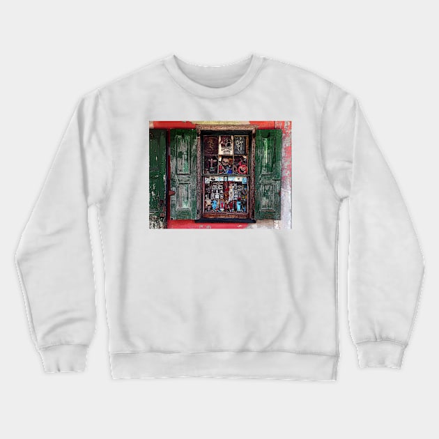 Reverend Zombie's Window Crewneck Sweatshirt by JerryGranamanPhotos71